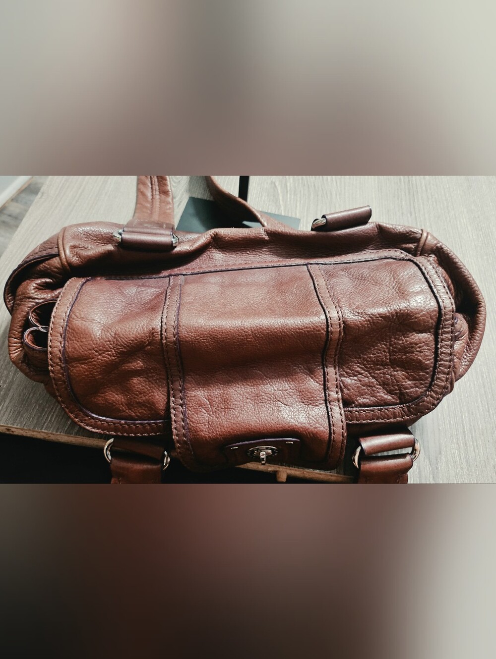 Vintage Marc by Marc Jacobs Totally Turnlock Quinn Satchel Brown Leather Bag - Picture 12 of 16